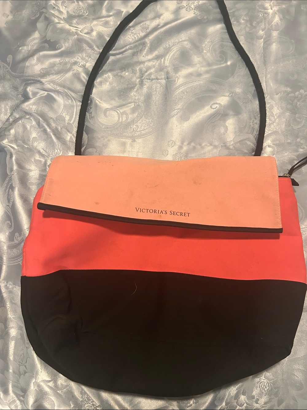 Victoria's Secret Pink, Coral and Black Colorblock Shoulder bag cooler